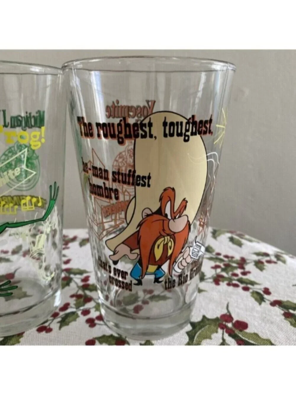FIVE Pint Glasses Looney Tunes Toon Tumblers Warner Bros. Cartoons Collector USA